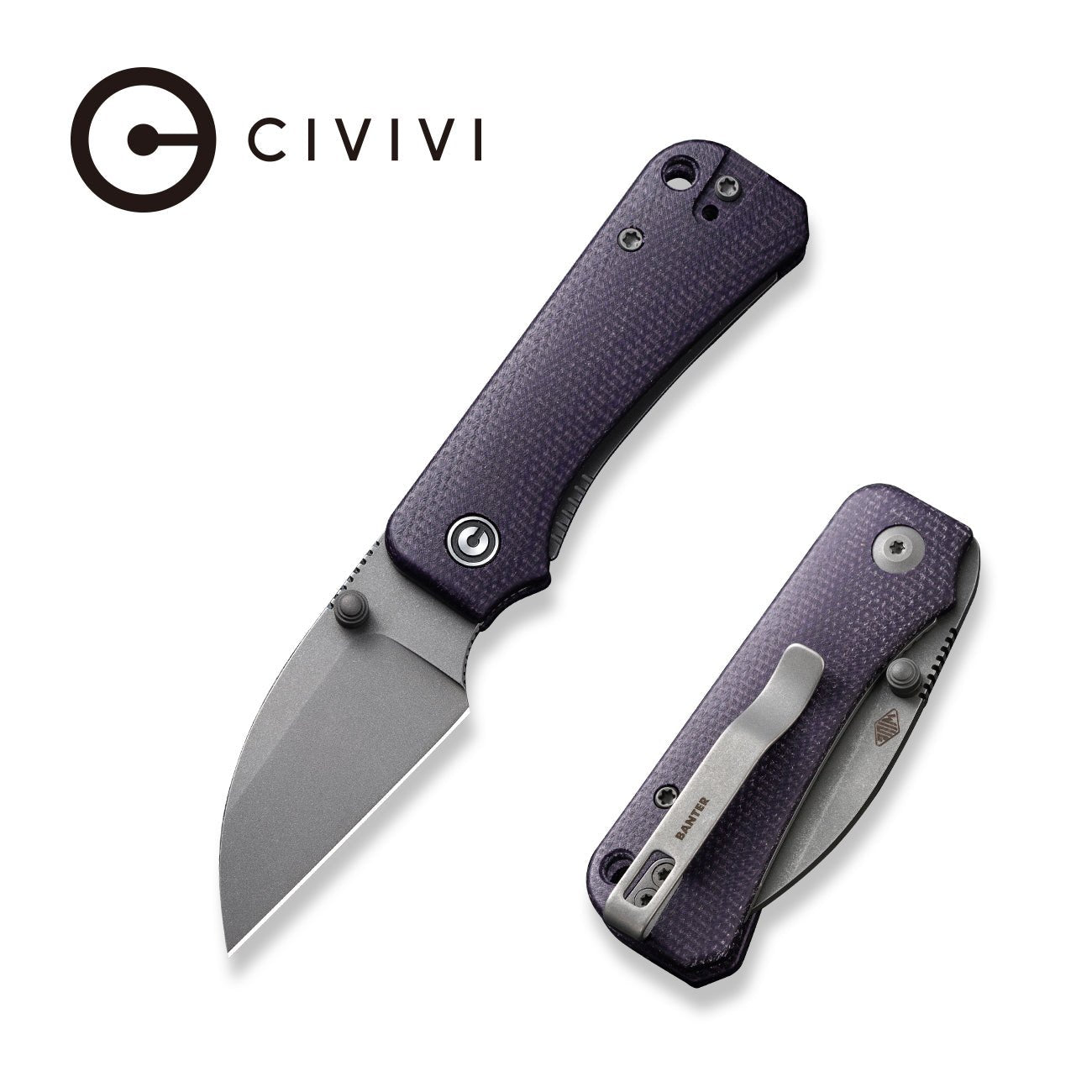CIVIVI Baby Banter Wharncliffe Nitro-V钢 米卡塔柄 C19068SC-2 紫色 540