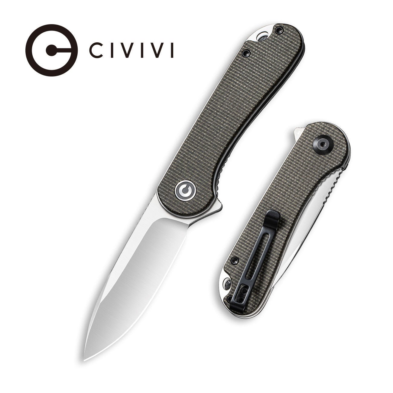 CIVIVI Elementum D2钢 米卡塔柄 C907T 绿色 451