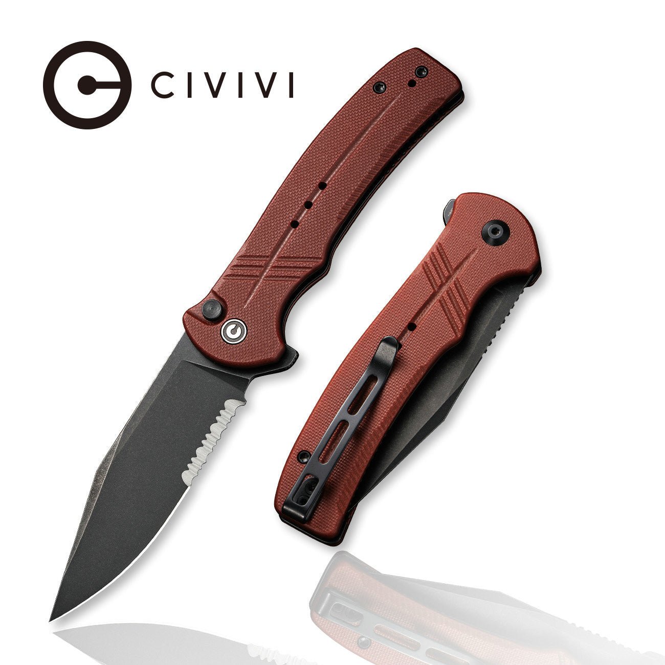CIVIVI Cogent Button Lock 14C28N钢 G10柄 C20038E-2 红色 602