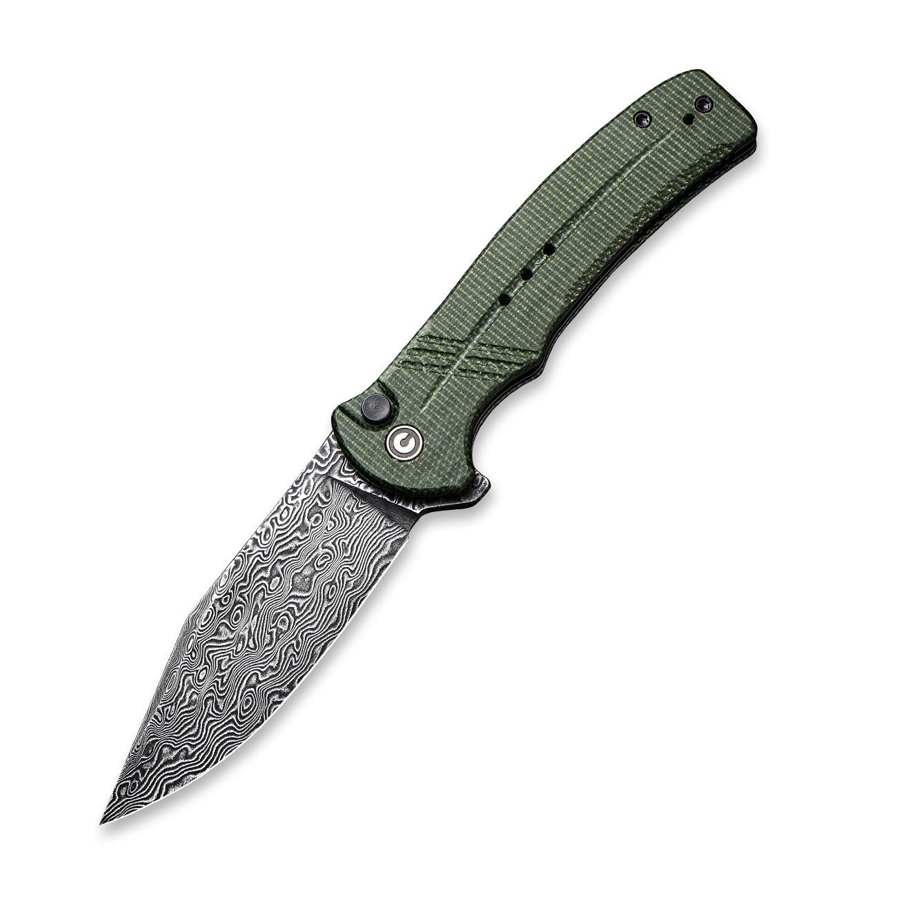 CIVIVI Cogent Button Lock 大马士革钢 米卡塔柄 C20038D-DS1 绿色 840