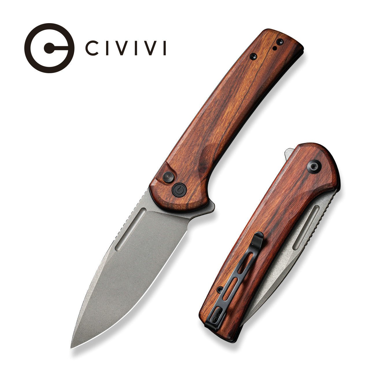 CIVIVI Conspirator Button Lock Nitro-V钢 木柄 C21006-3 木色 713