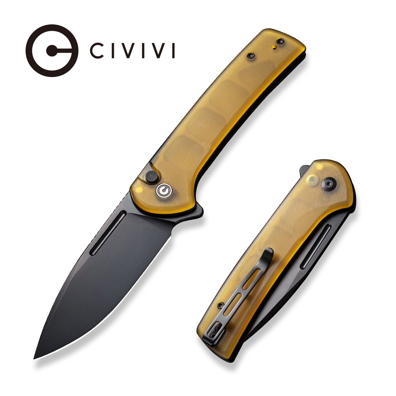 CIVIVI Conspirator Button Lock Nitro-V钢 Ultem柄 C21006-6 琥珀色 767