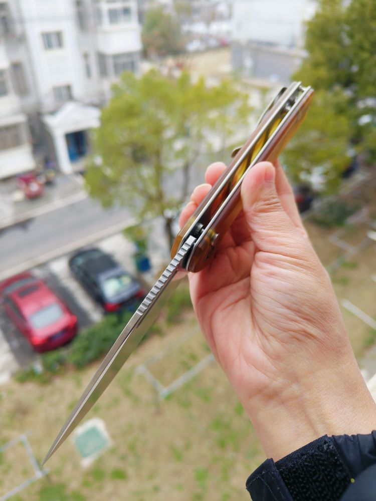 🔥 CIVIVI Conspirator Button Lock Nitro-V钢 Ultem柄 C21006-5 琥珀色 767