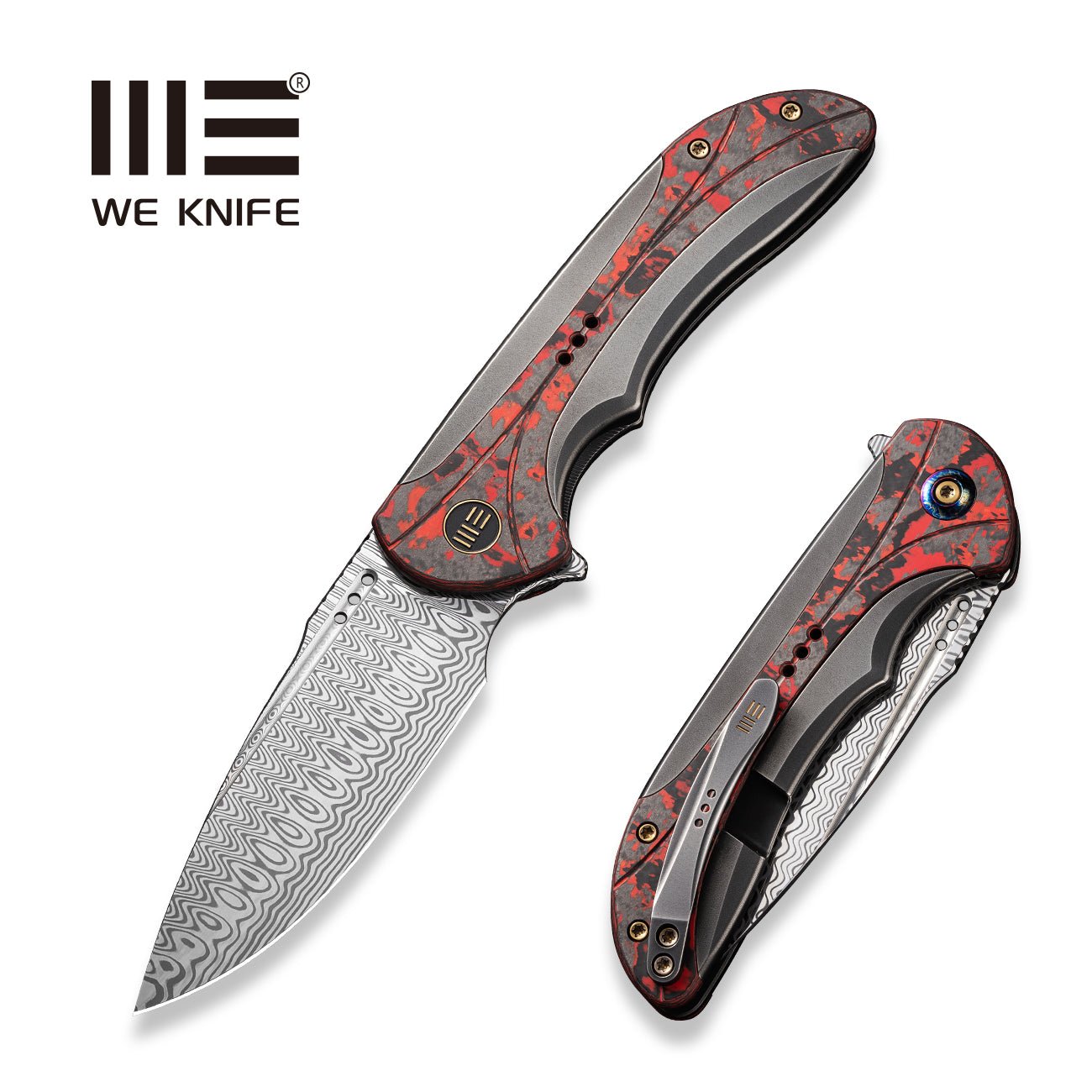 WEKNIFE Equivik 大马士革钢 钛+碳纤维柄 WE23020-DS1 5066