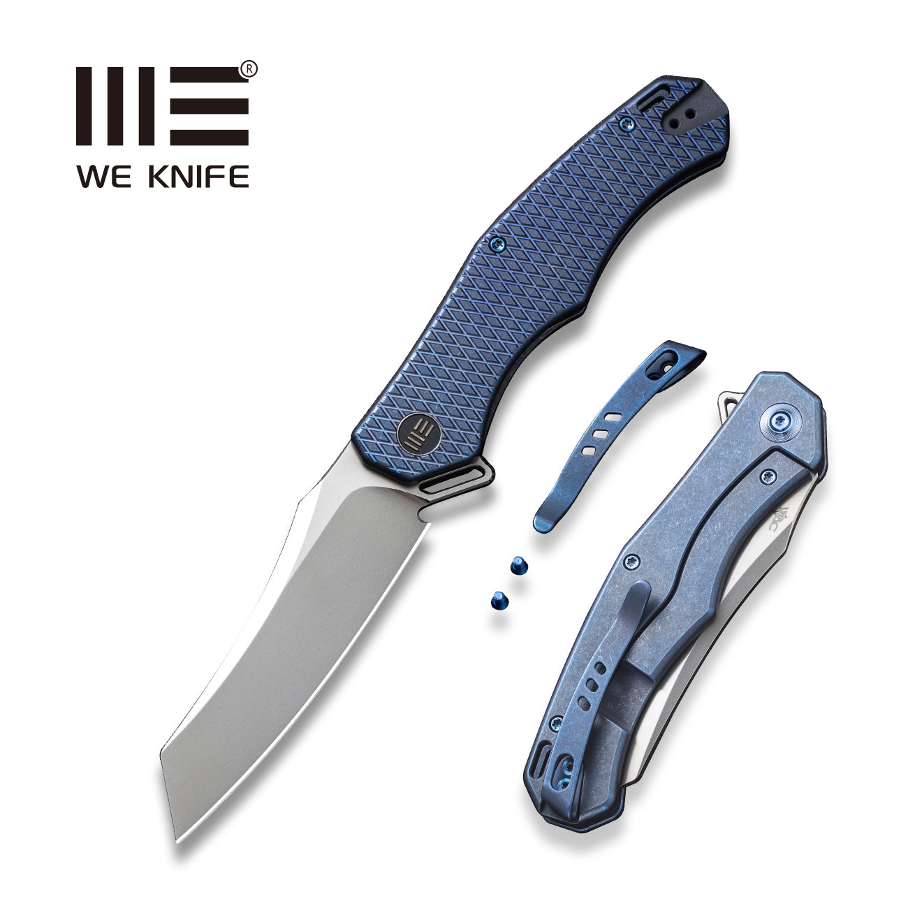 WEKNIFE RekkeR CPM-20CV钢 钛柄  WE22010G-4 蓝色 1935