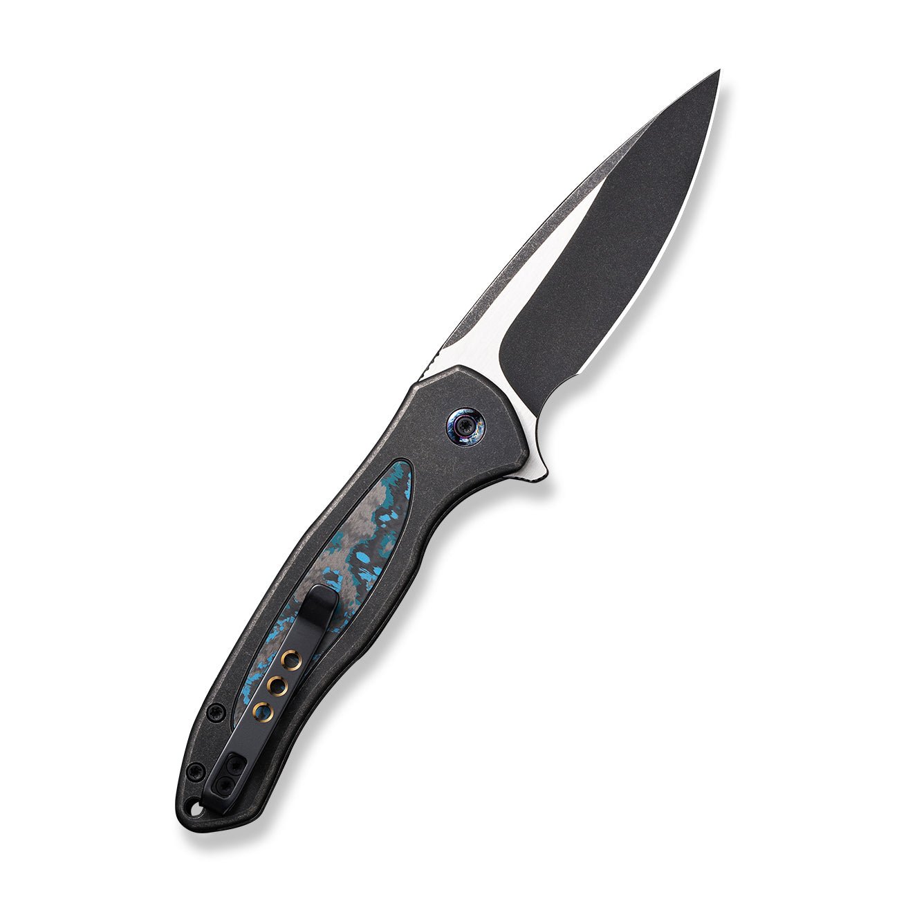 WEKNIFE Button Lock Kitefin CPM-20CV钢 钛+碳纤维 WE19002N-1 黑色 1971 限量版