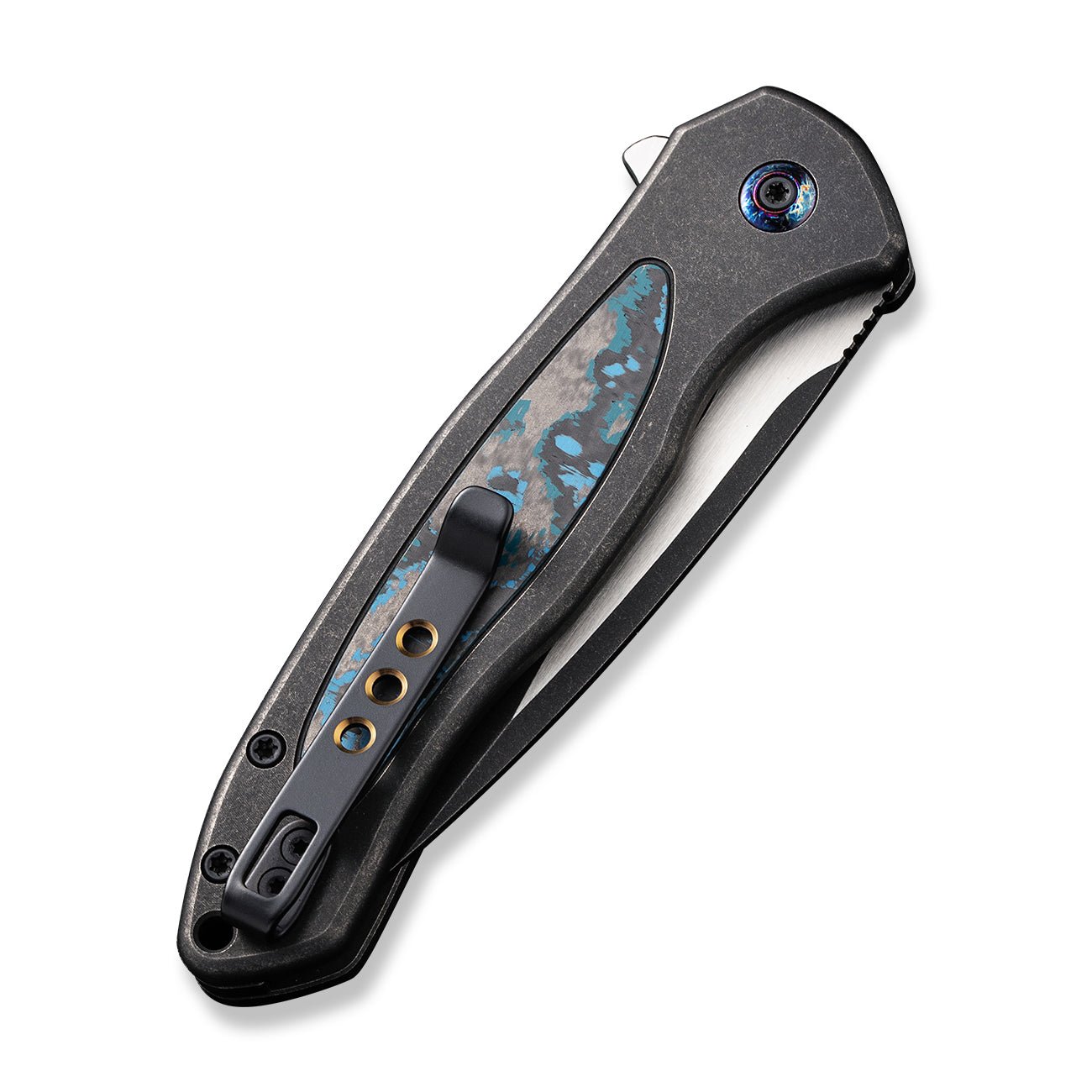 WEKNIFE Button Lock Kitefin CPM-20CV钢 钛+碳纤维 WE19002N-1 黑色 1971 限量版