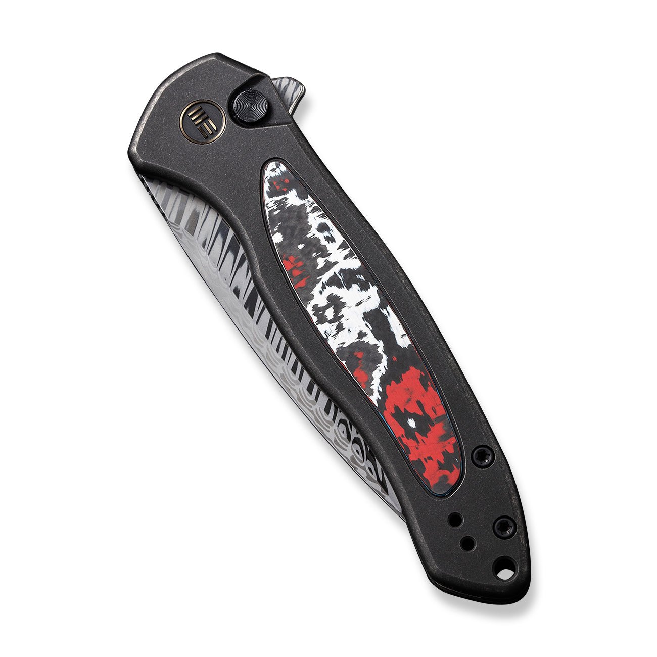 WEKNIFE Button Lock Kitefin 大马士革钢 钛+碳纤维柄 WE19002N-DS1 4723