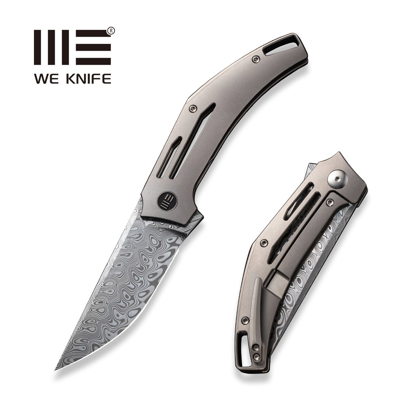WEKNIFE Speedliner 大马士革钢 钛柄 WE22045C-DS1 灰色 5366