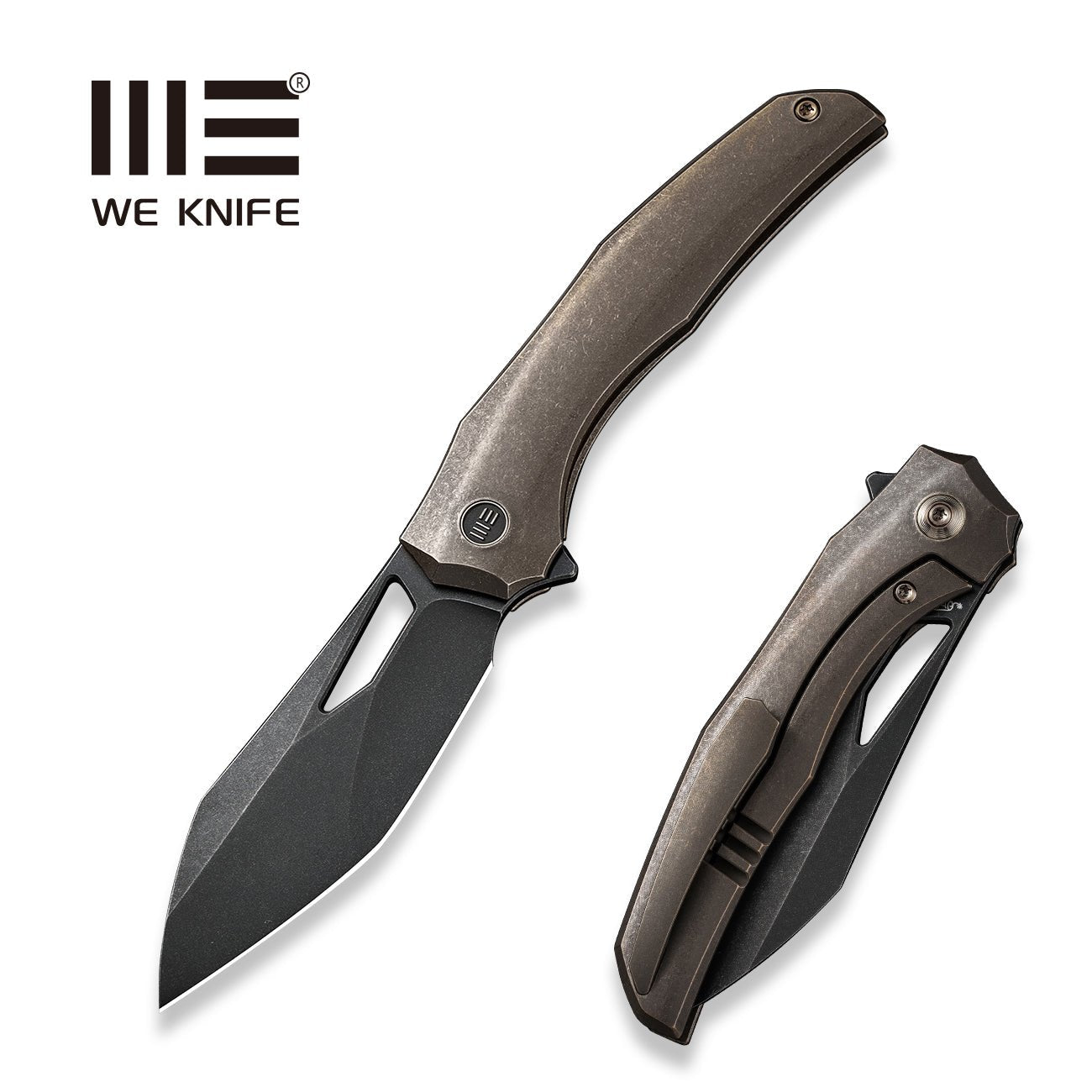 WEKNIFE Ignio CPM-20CV钢 钛柄 WE22042B-2 棕色 2482