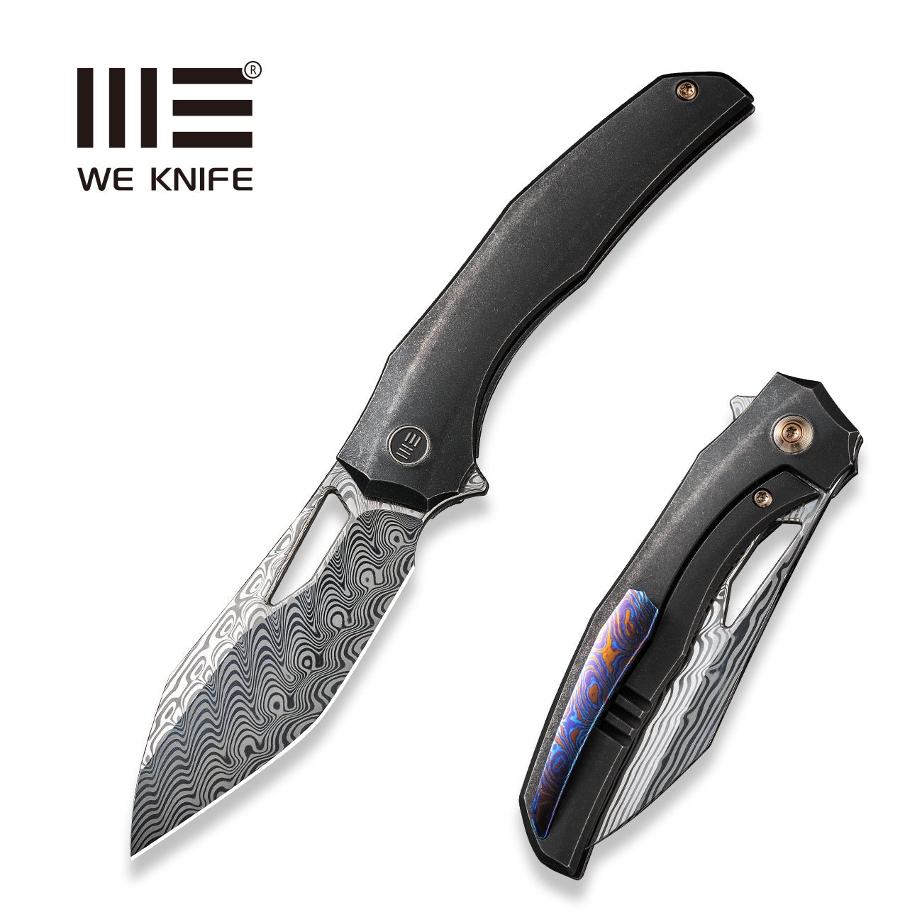 WEKNIFE Ignio 大马士革钢 钛柄 WE22042B-DS1 黑色 5282