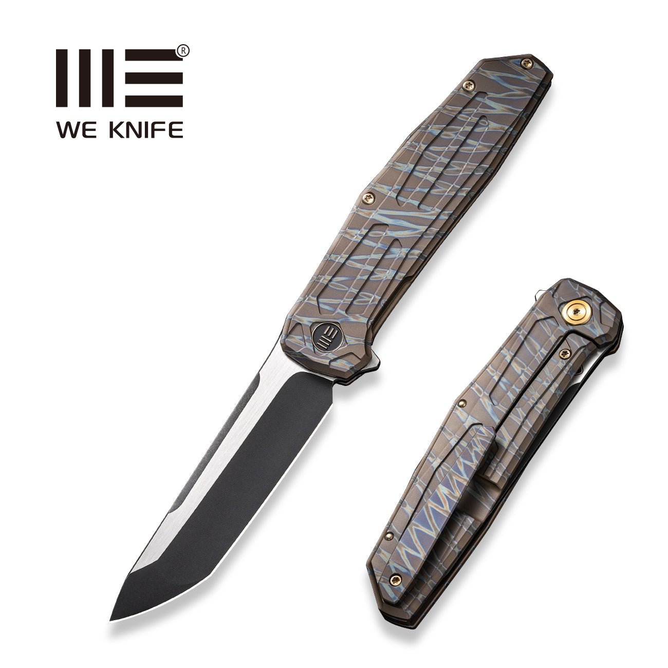 WEKNIFE Shadowfire CPM-20CV钢 钛柄 WE22035-4 火焰纹 2649