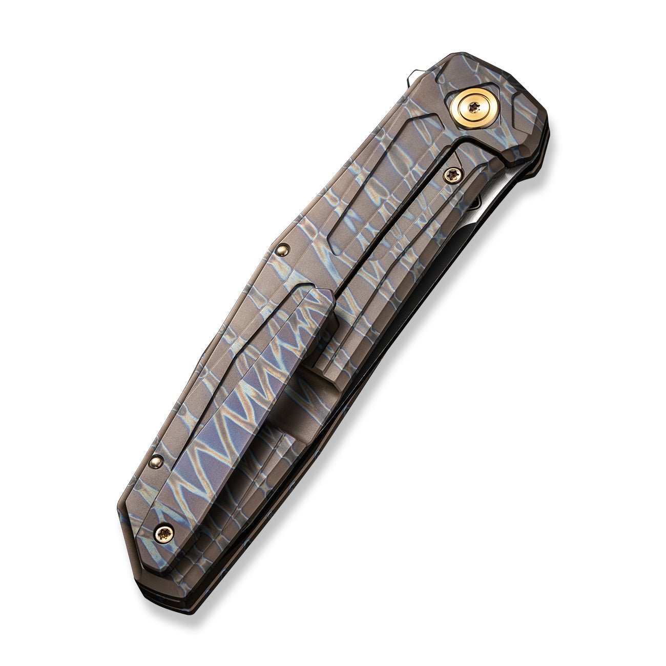 WEKNIFE Shadowfire CPM-20CV钢 钛柄 WE22035-4 火焰纹 2649