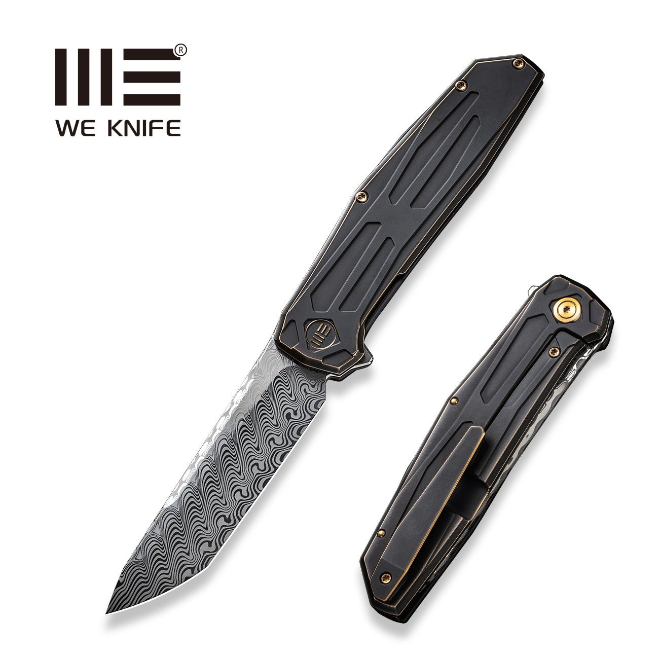WEKNIFE Shadowfire 大马士革钢 钛柄 WE22035-DS1 青铜色 5316