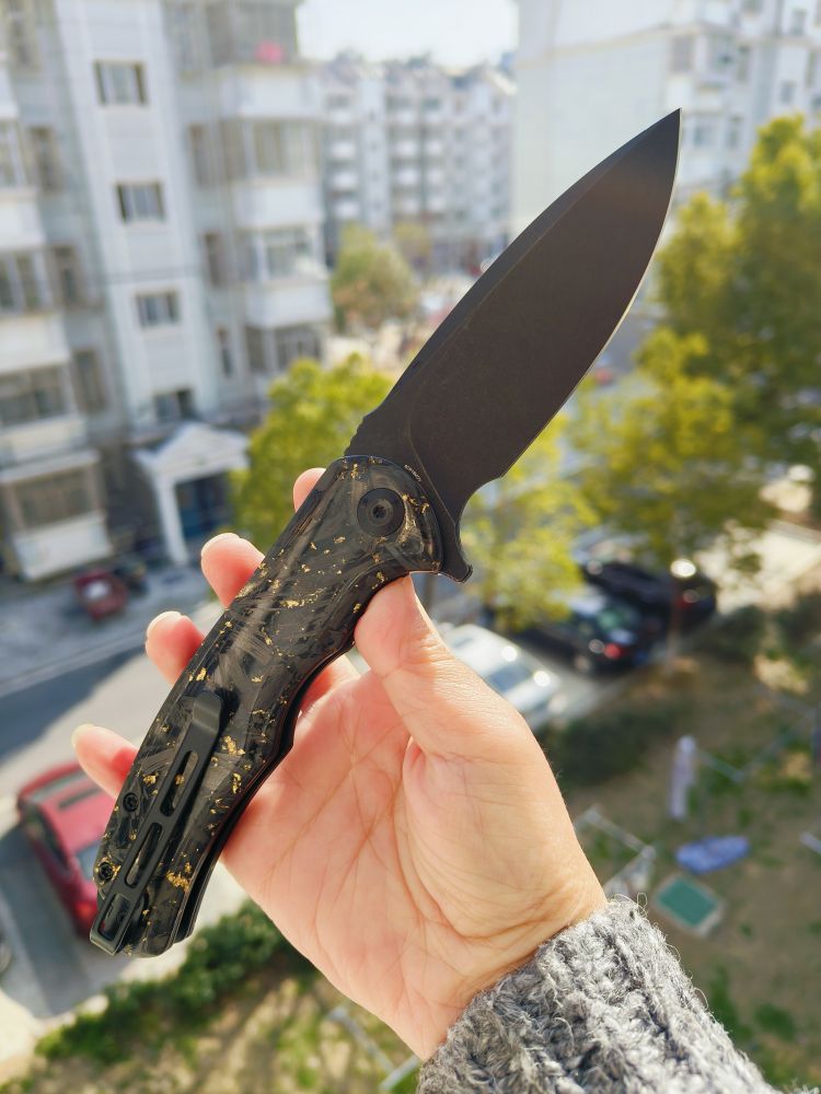 CIVIVI Praxis 9Cr18MoV钢 碳纤维+树脂柄 C803J 黑色 601