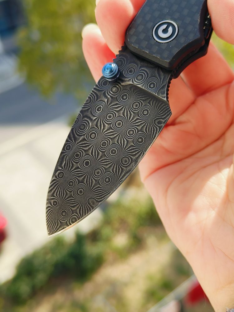 🔥 CIVIVI Baby Banter 大马士革钢 碳纤维+G10柄 C19068S-DS1 黑色 728
