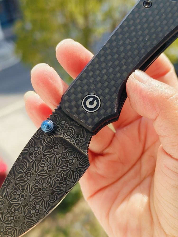 🔥 CIVIVI Baby Banter 大马士革钢 碳纤维+G10柄 C19068S-DS1 黑色 728