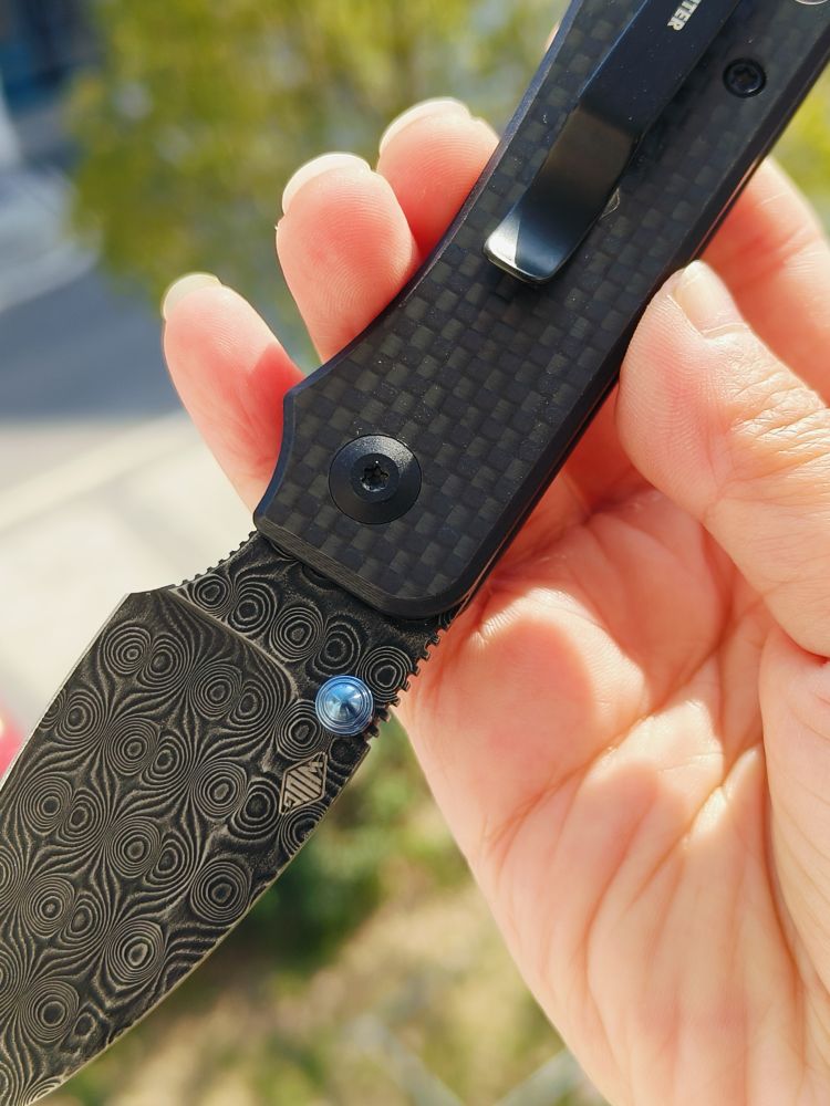 🔥 CIVIVI Baby Banter 大马士革钢 碳纤维+G10柄 C19068S-DS1 黑色 728
