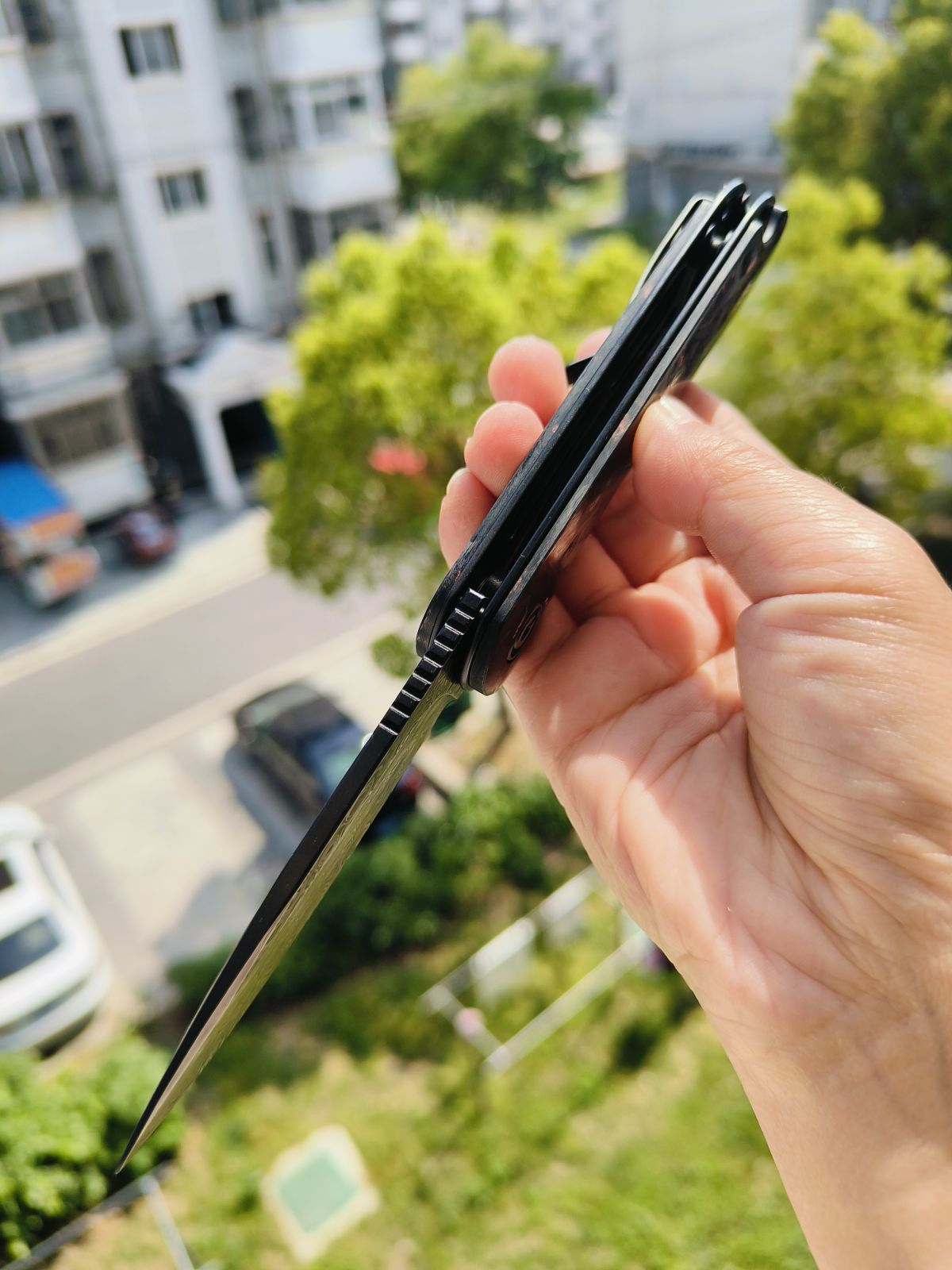 CIVIVI Elementum 大马士革钢 碳纤维柄 C907C-DS3 黑色 840
