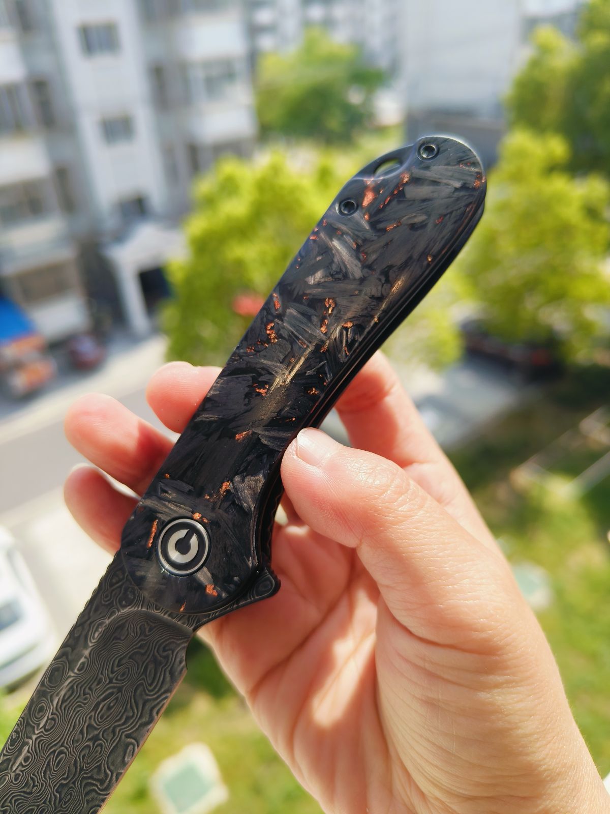 CIVIVI Elementum 大马士革钢 碳纤维柄 C907C-DS3 黑色 840