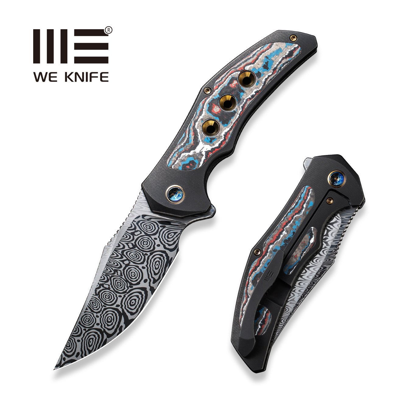 WEKNIFE Magnetron 大马士革钢 钛+碳纤维柄 WE18058-DS1 6234