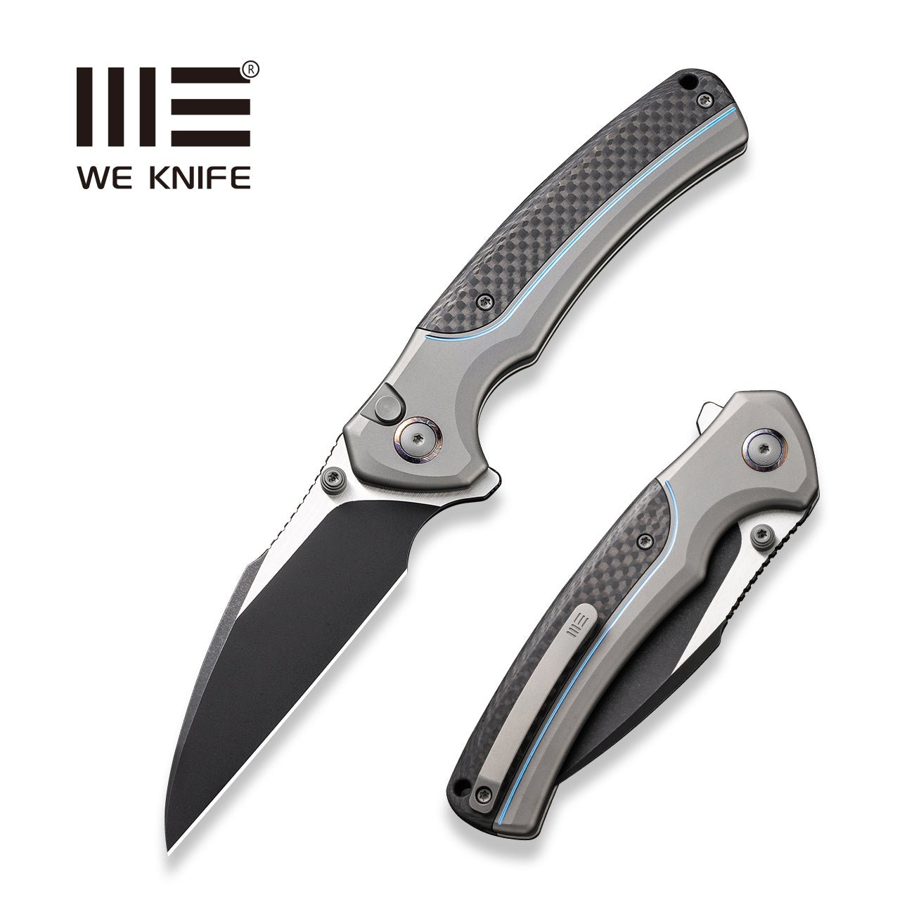 WEKNIFE Ziffius Button Lock CPM-20CV钢 钛+碳纤维柄 WE22024A-1 2957 限量版