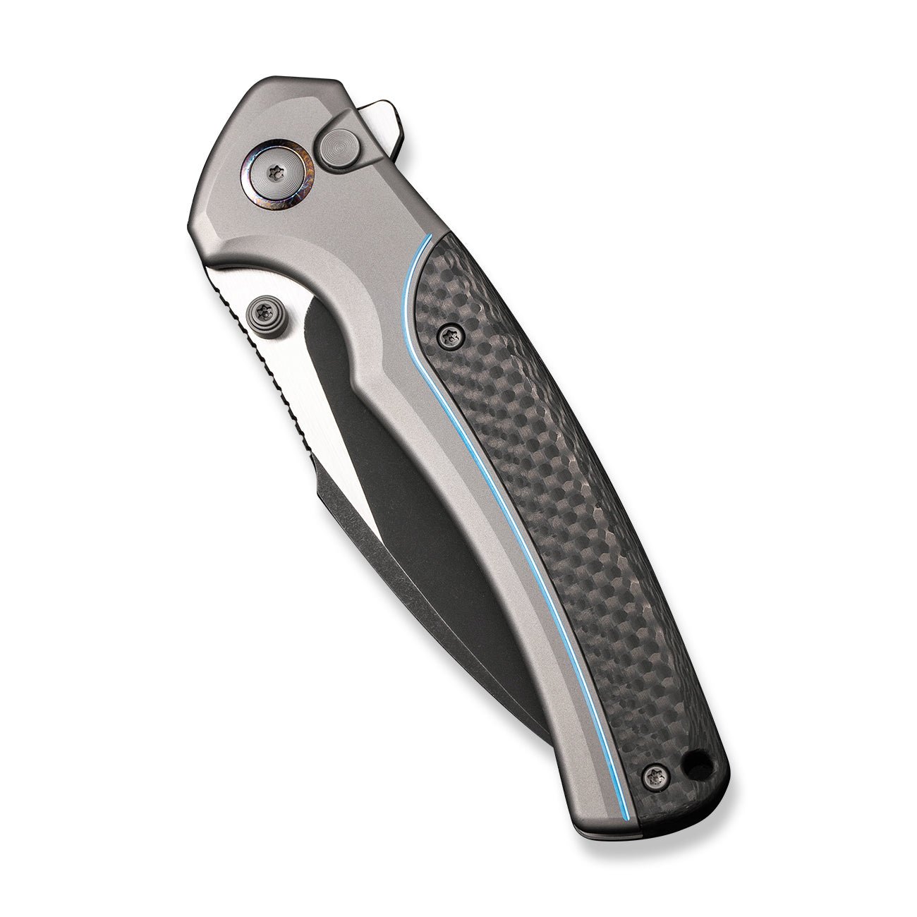 WEKNIFE Ziffius Button Lock CPM-20CV钢 钛+碳纤维柄 WE22024A-1 2957 限量版