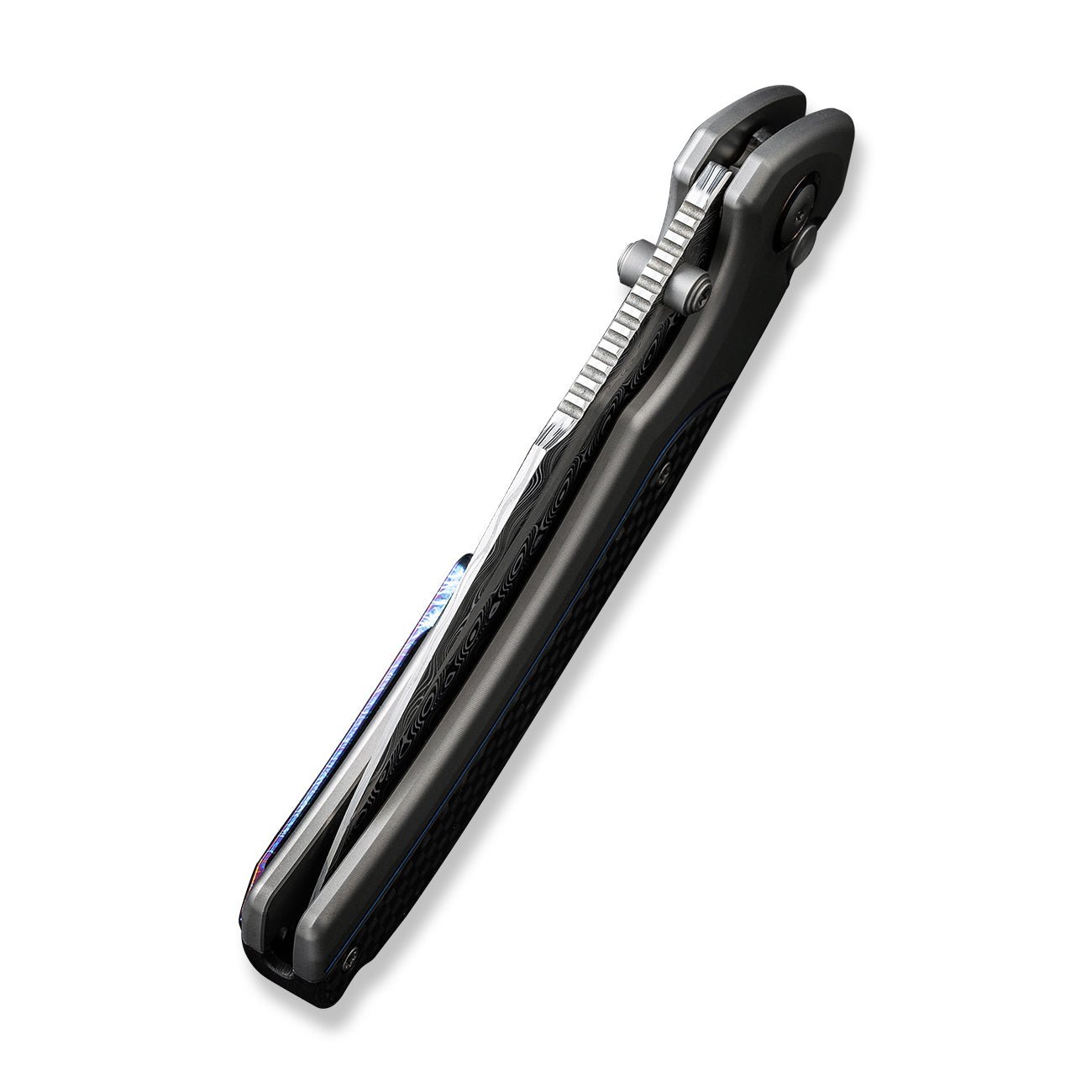 WEKNIFE Ziffius Button Lock 大马士革钢 钛+碳纤维柄 WE22024A-DS1 5366 限量版