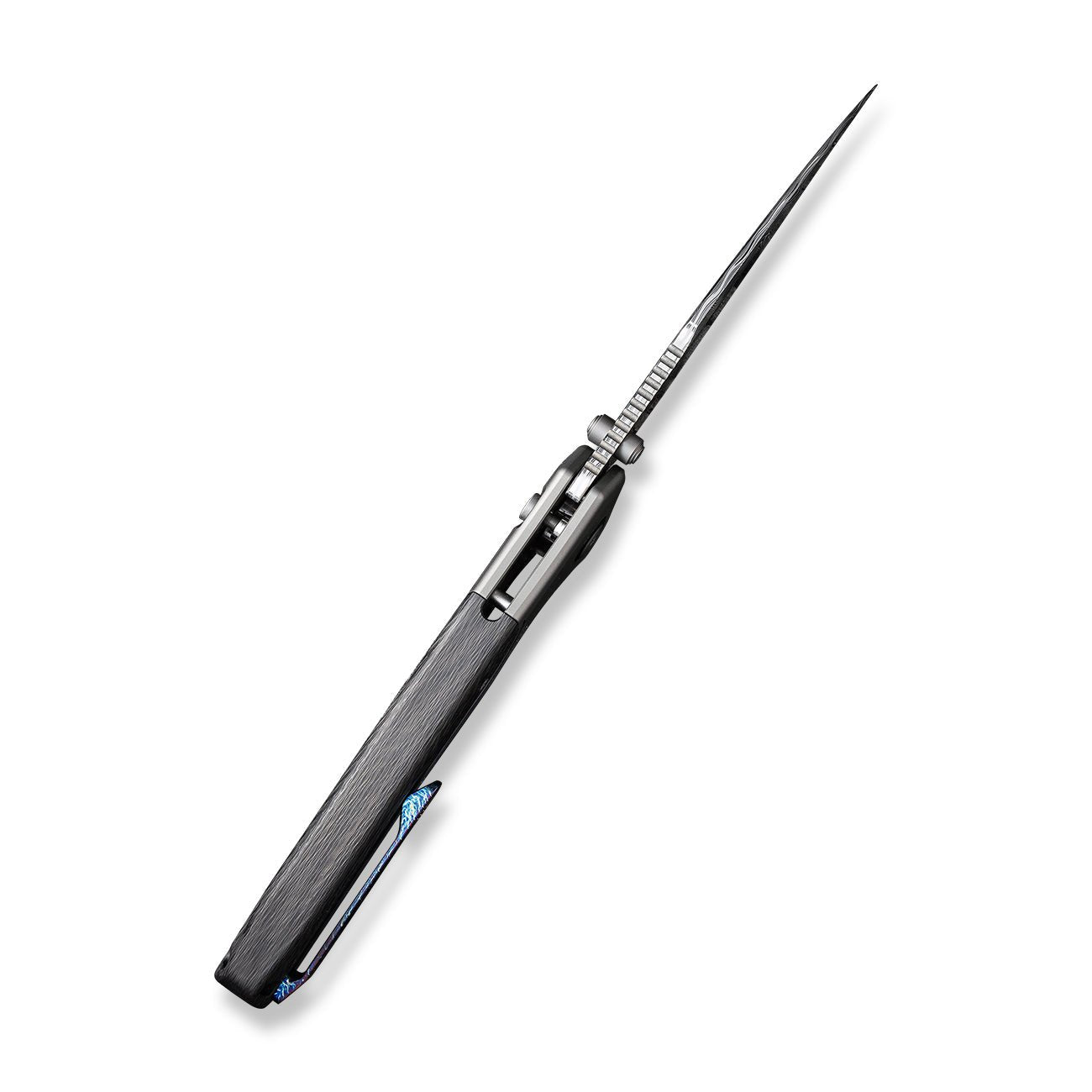 WEKNIFE Ziffius Button Lock 大马士革钢 钛+碳纤维柄 WE22024A-DS1 5366 限量版