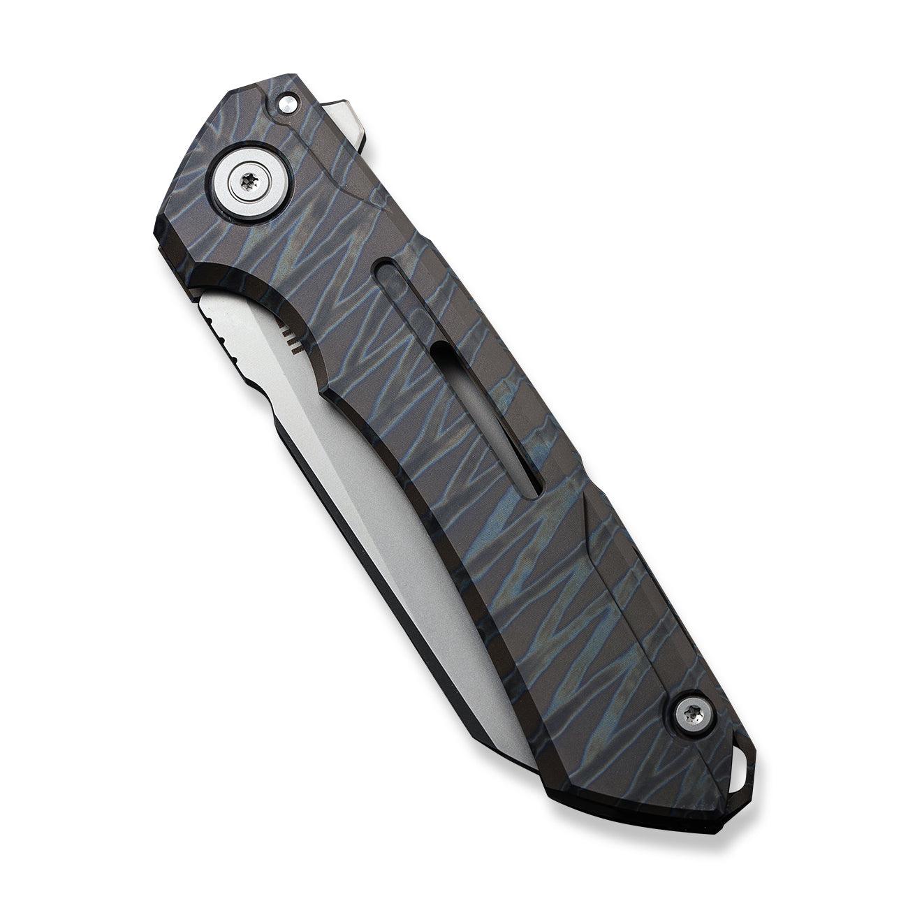 WEKNIFE Mini Buster CPM-20CV钢 钛柄 2003A 火焰纹 2555