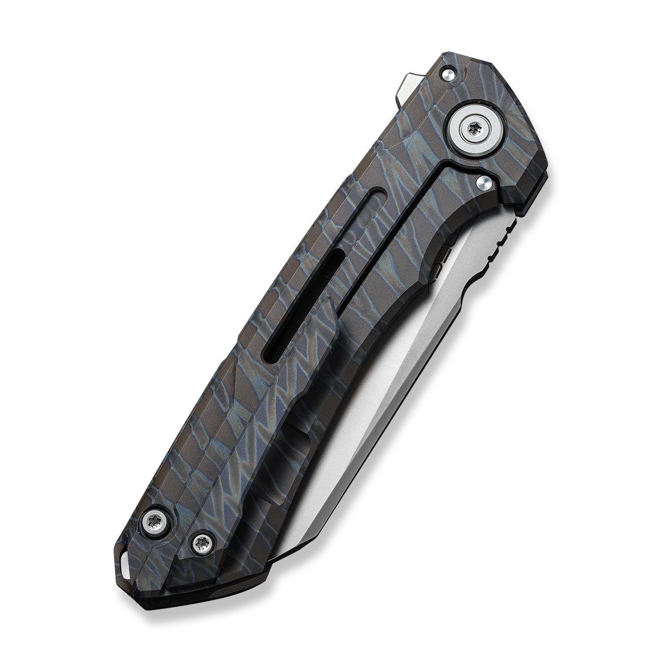 WEKNIFE Mini Buster CPM-20CV钢 钛柄 2003A 火焰纹 2555
