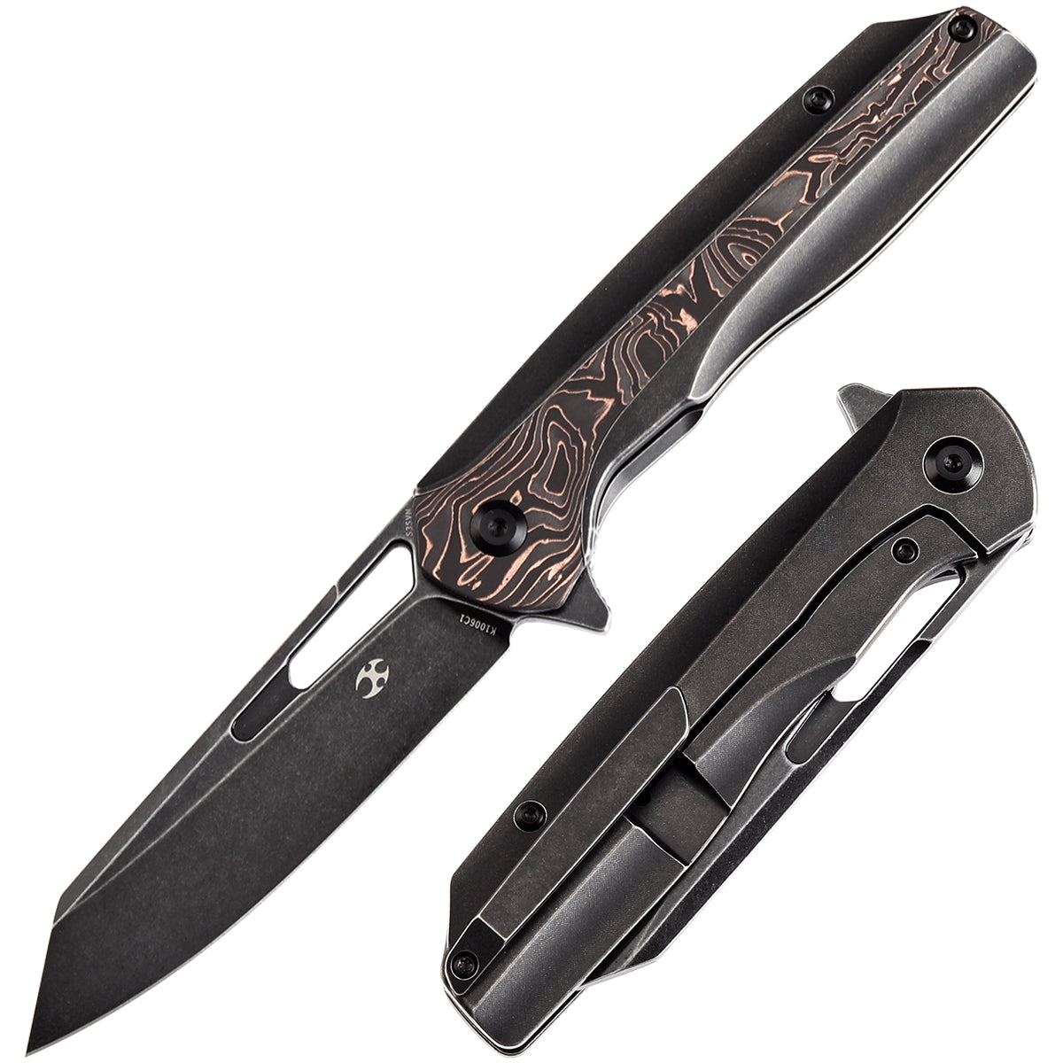 Kansept Shard S35VN钢 钛合金柄+碳纤维 K1006C1 黑色 1119