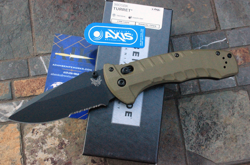 Benchmade Turret CPM-S30V钢 G10手柄 980SBK OD绿色 1860