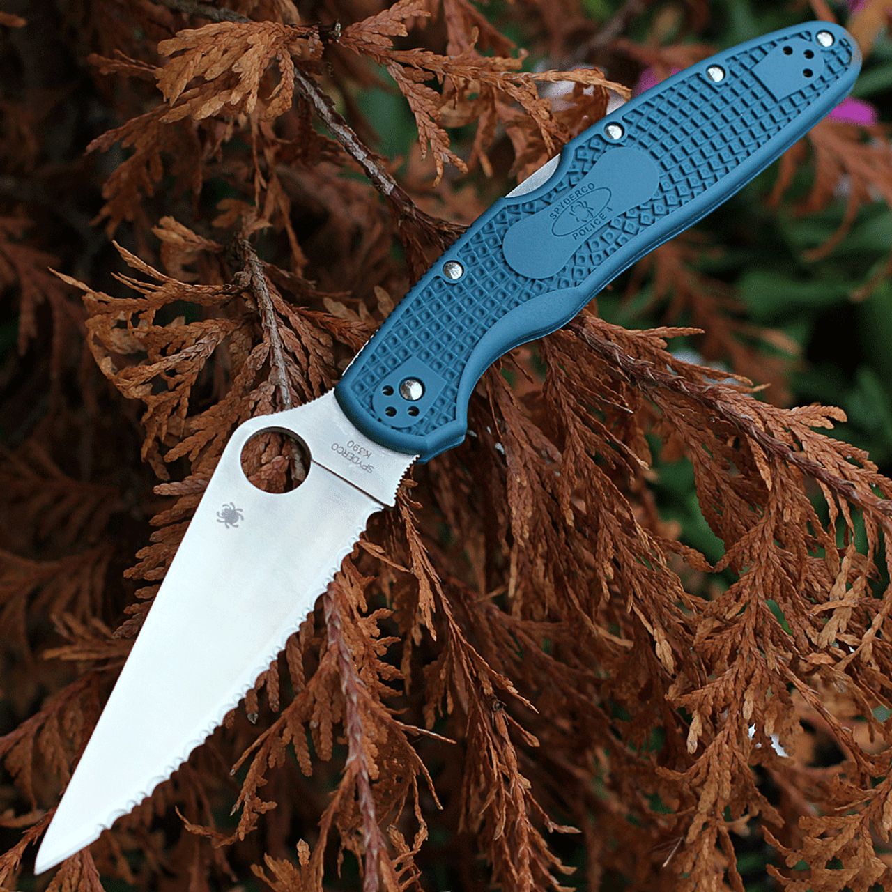 Spyderco Police 4 K390钢 FRN柄 C07FS4K390 蓝色 1350