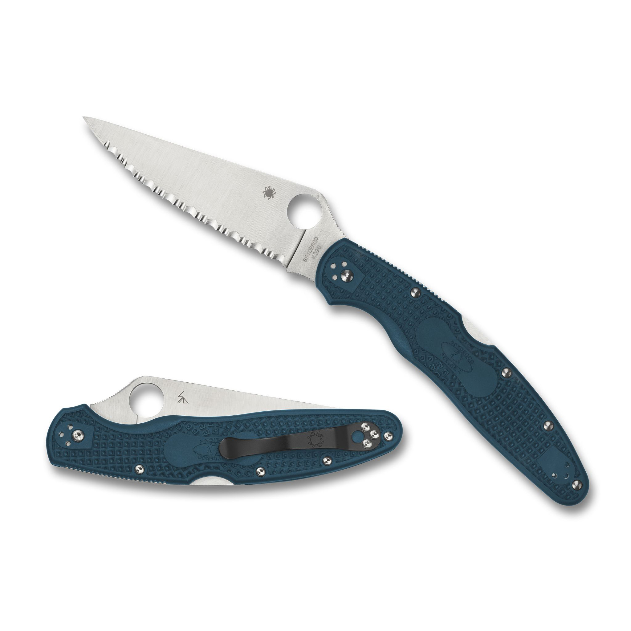 Spyderco Police 4 K390钢 FRN柄 C07FS4K390 蓝色 1350