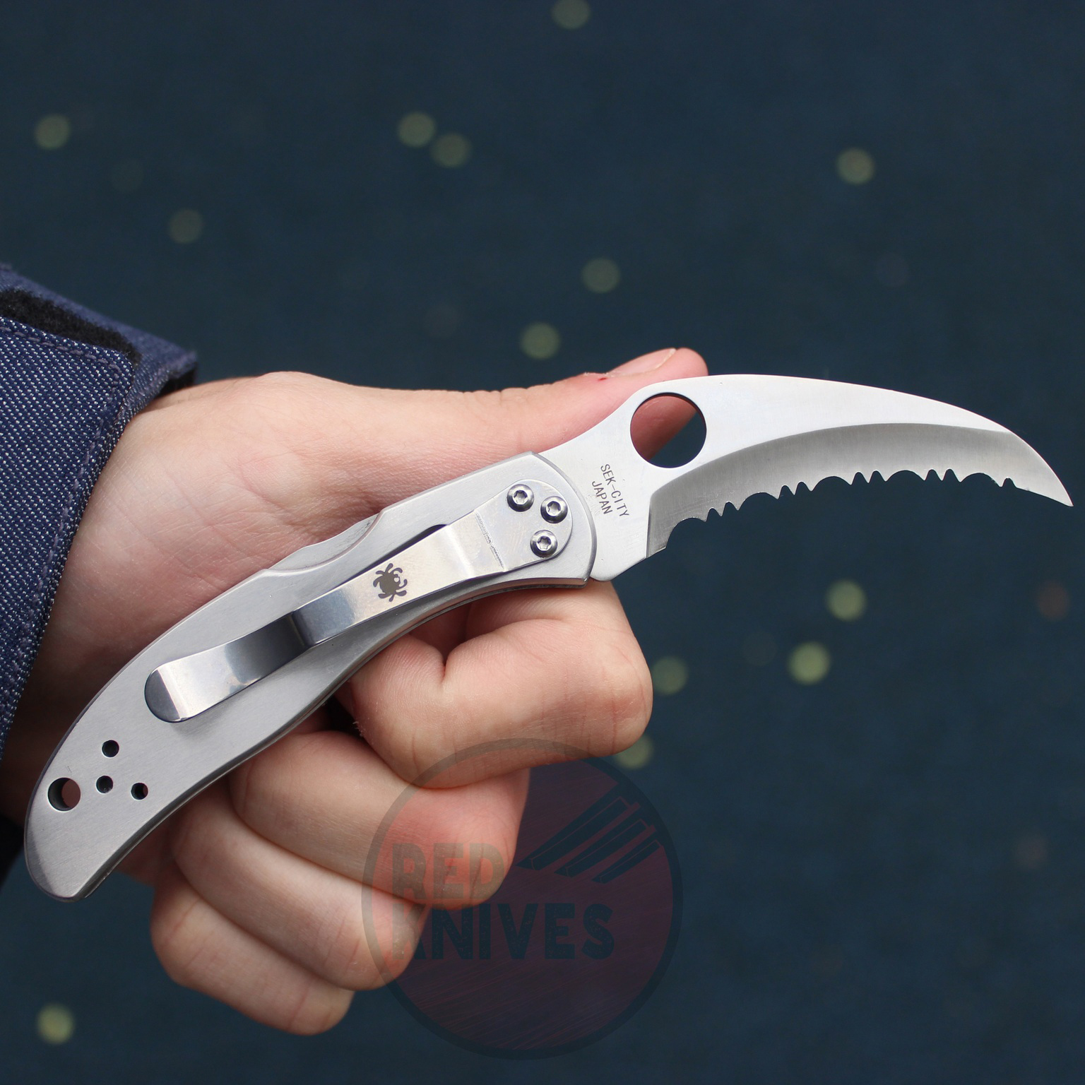 Spyderco Harpy VG10钢 不锈钢柄 C08S 钢本色 1000