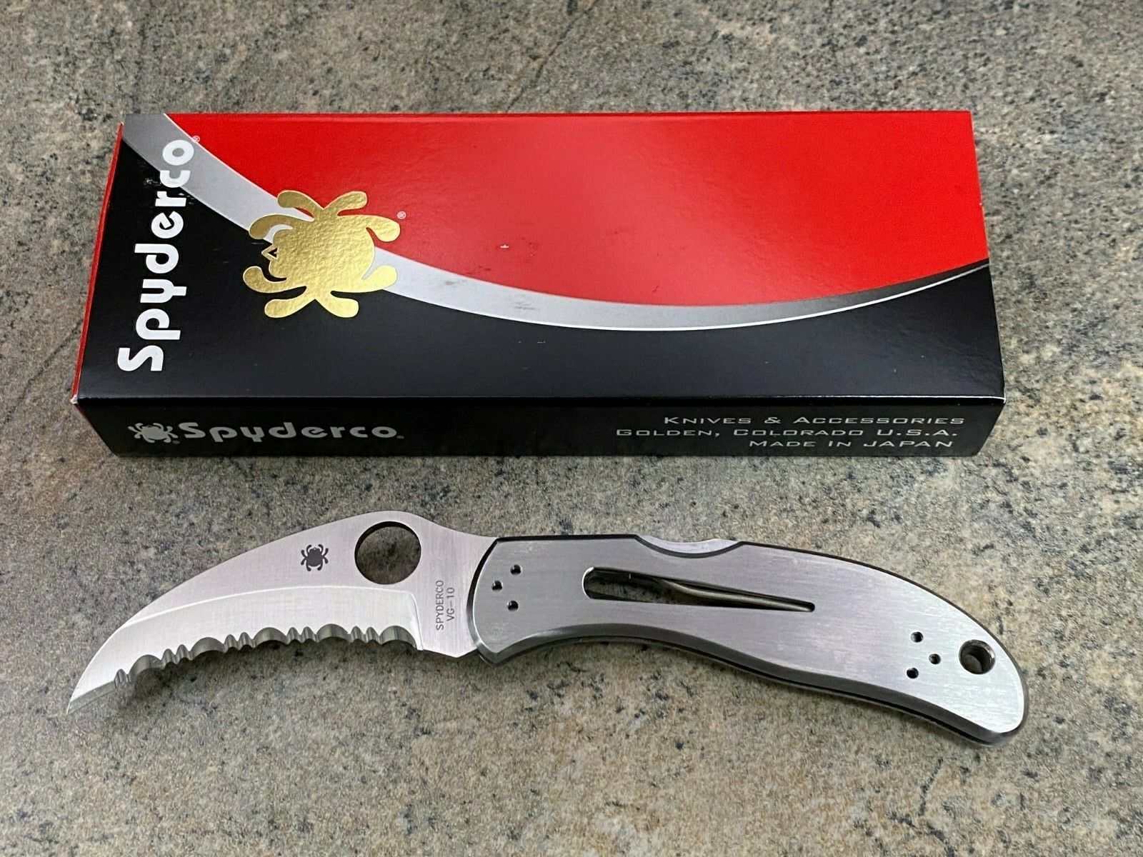 Spyderco Harpy VG10钢 不锈钢柄 C08S 钢本色 1000