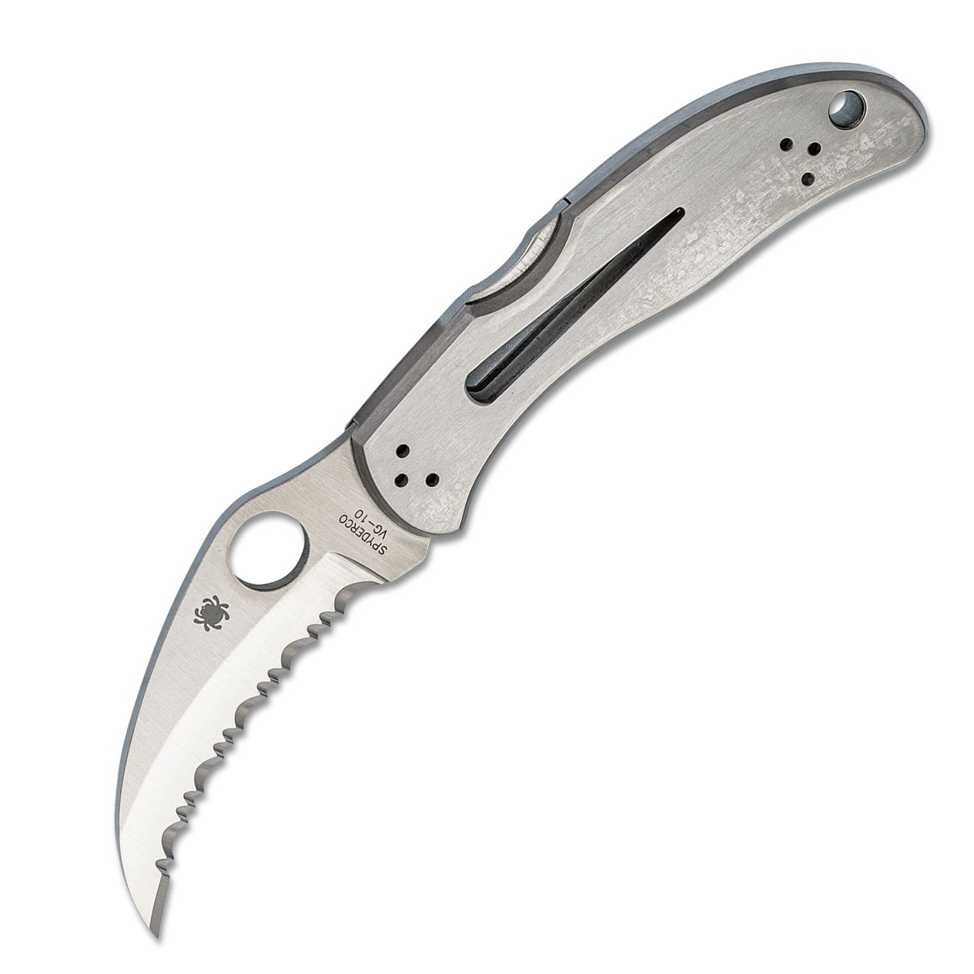 Spyderco Harpy VG10钢 不锈钢柄 C08S 钢本色 1000