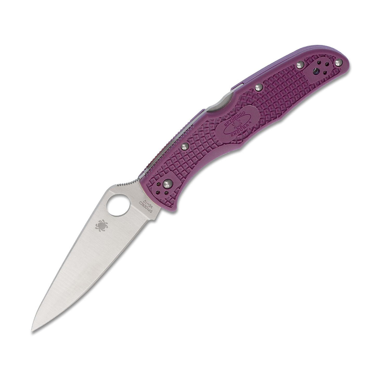 Spyderco Endura Flat Ground VG10钢 FRN柄 C10FPPR 粉色 750