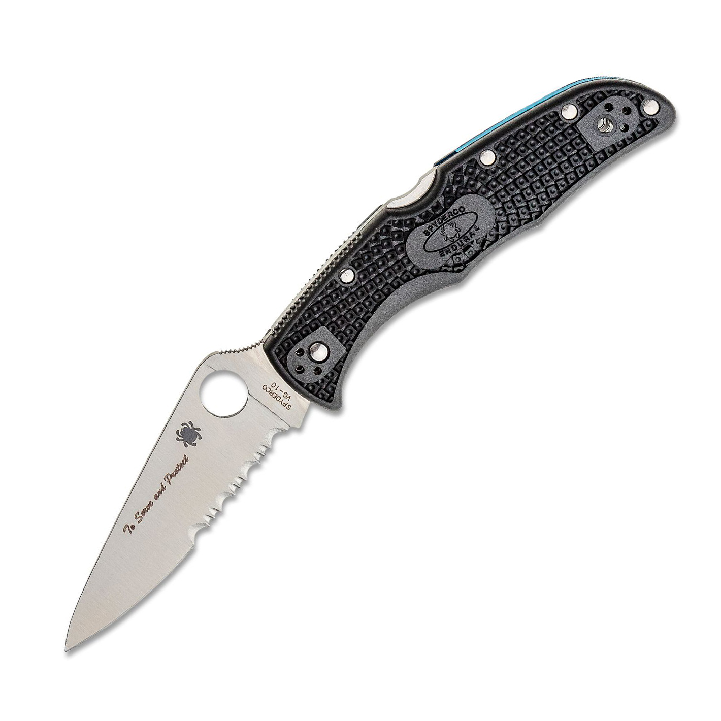 Spyderco Endura VG10钢 FRN柄 C10FPSBKBL 黑色 800
