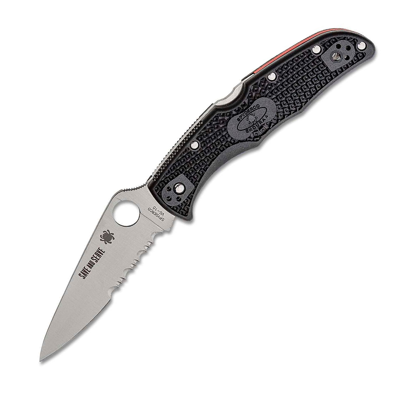 Spyderco Endura 4 VG10钢 FRN柄 C10FPSBKRD 黑色 800