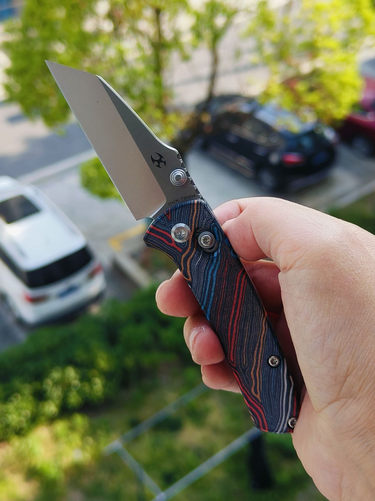 Kansept Little Main Street 154CM钢 G10柄 T2015V8 大马士革纹 450