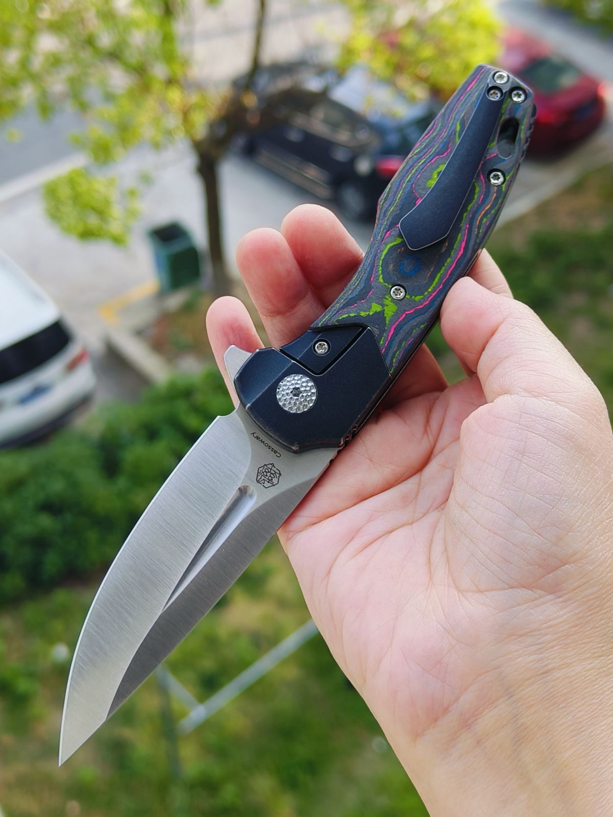 Kansept Cassowary S35VN钢 碳纤维柄 K2065B1 云纹 1380