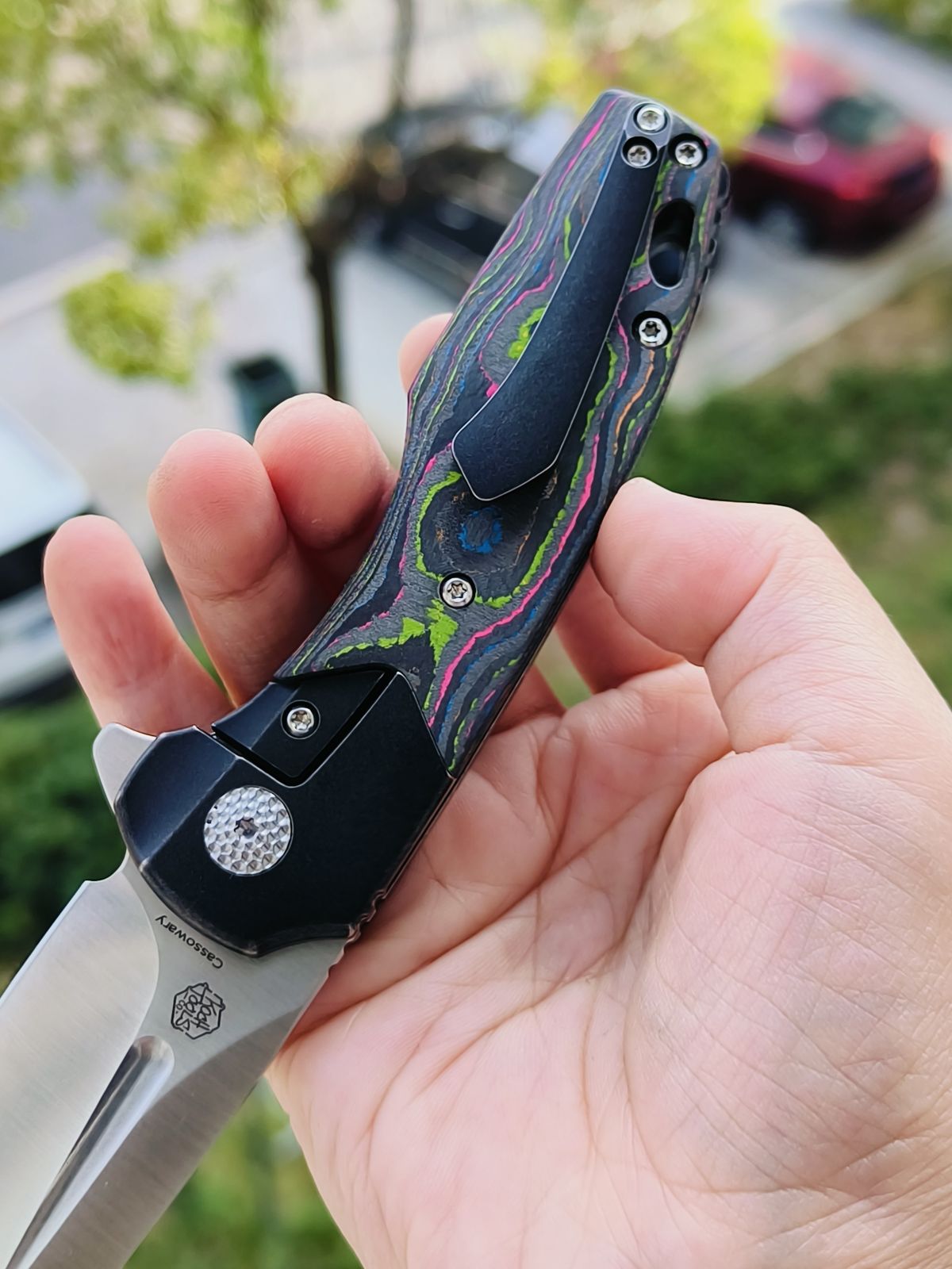 Kansept Cassowary S35VN钢 碳纤维柄 K2065B1 云纹 1380
