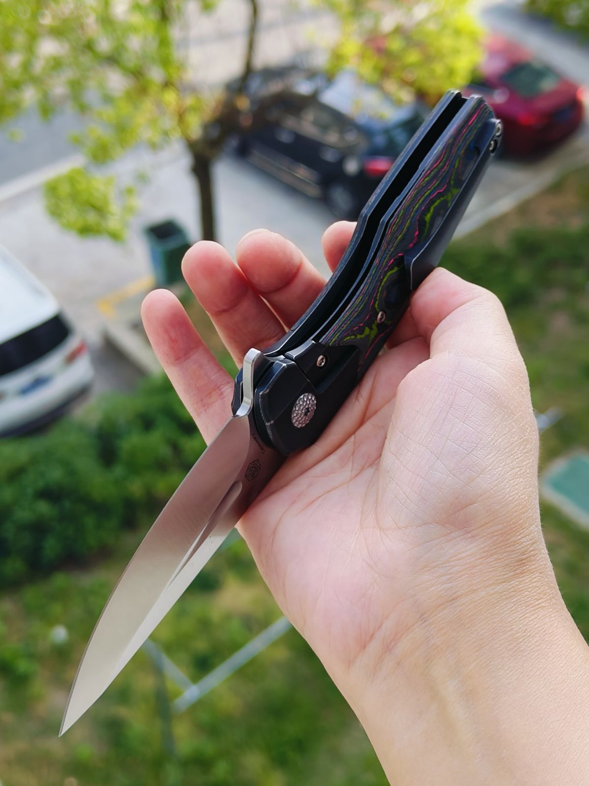 Kansept Cassowary S35VN钢 碳纤维柄 K2065B1 云纹 1380