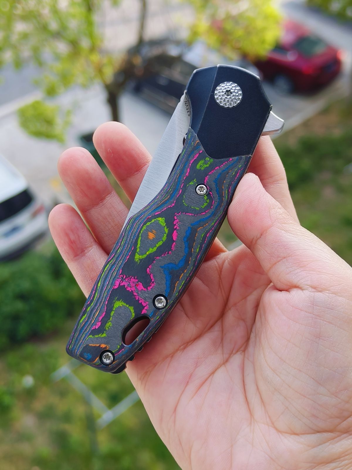 Kansept Cassowary S35VN钢 碳纤维柄 K2065B1 云纹 1380