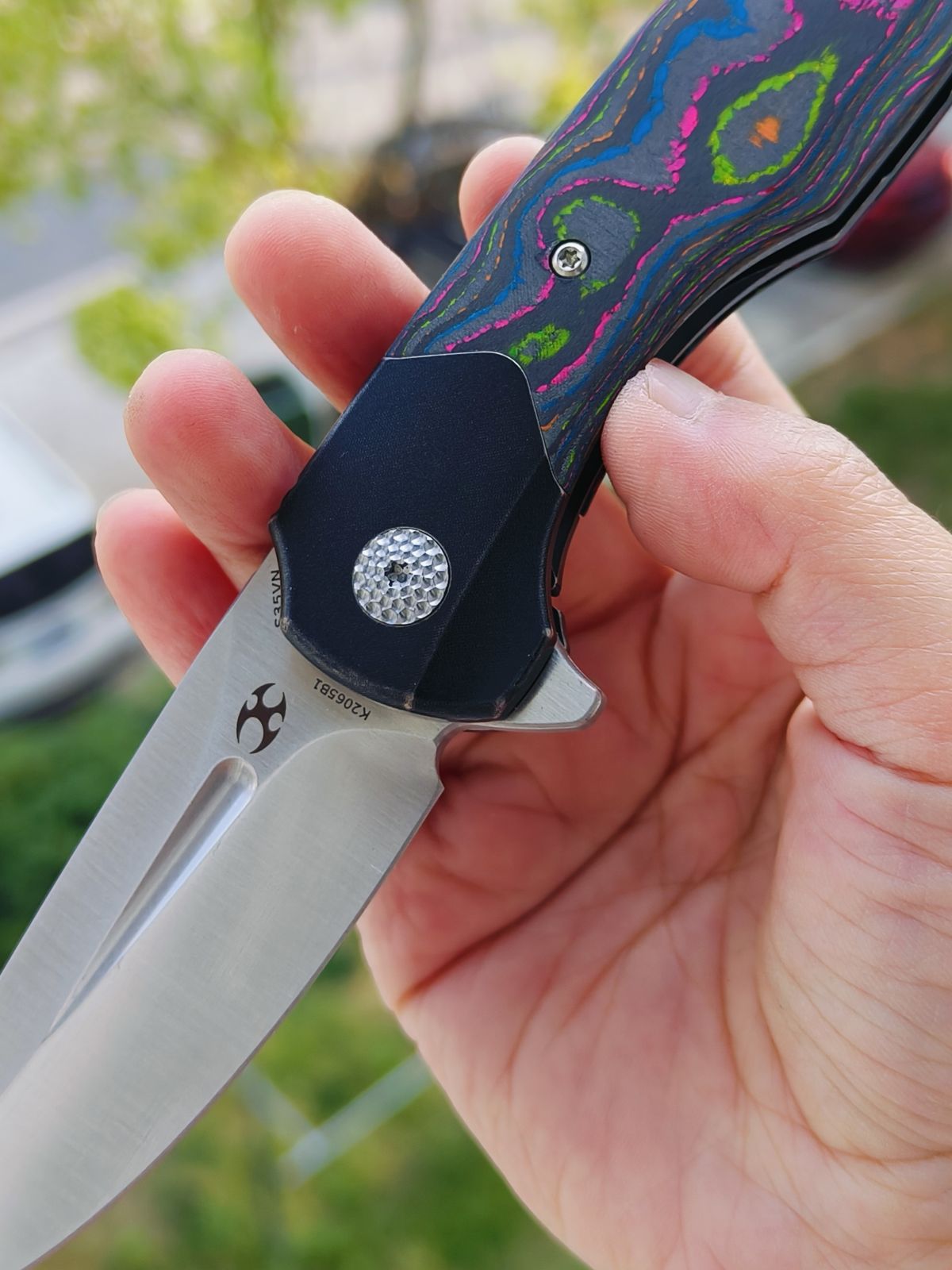 Kansept Cassowary S35VN钢 碳纤维柄 K2065B1 云纹 1380