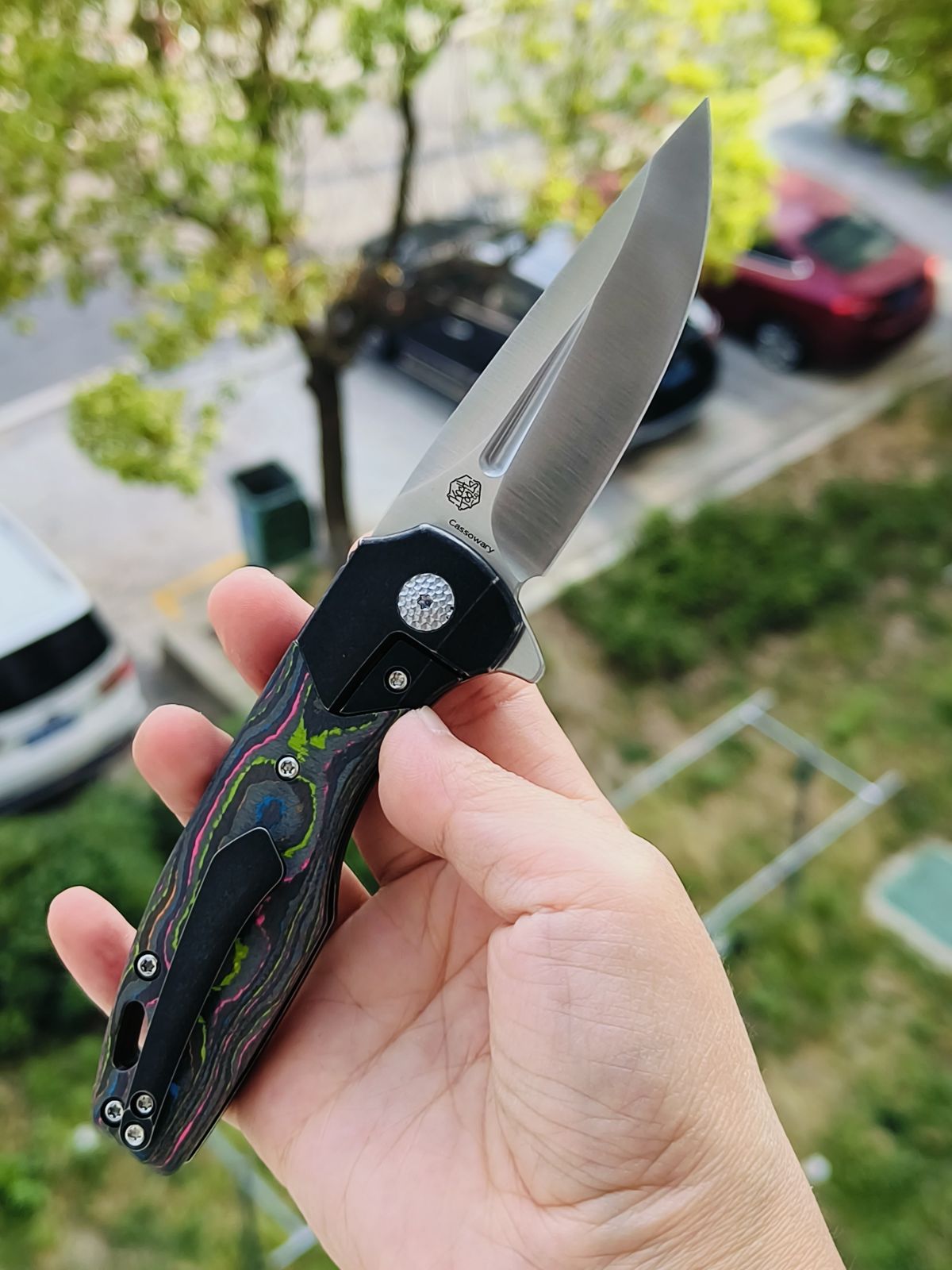 Kansept Cassowary S35VN钢 碳纤维柄 K2065B1 云纹 1380