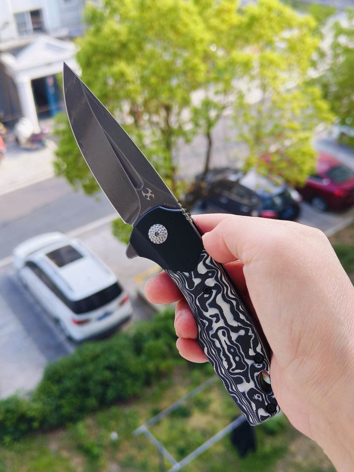 Kansept Cassowary S35VN钢 碳纤维柄 K2065B2 云纹 1260