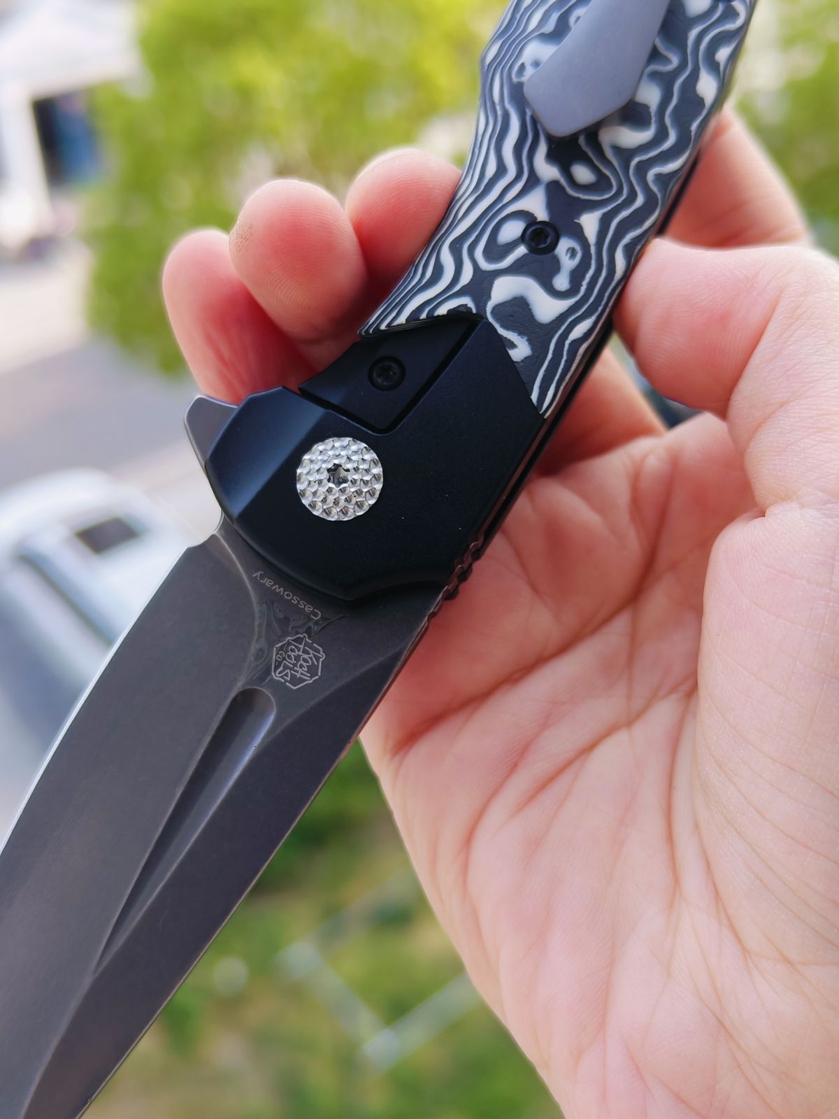 Kansept Cassowary S35VN钢 碳纤维柄 K2065B2 云纹 1260